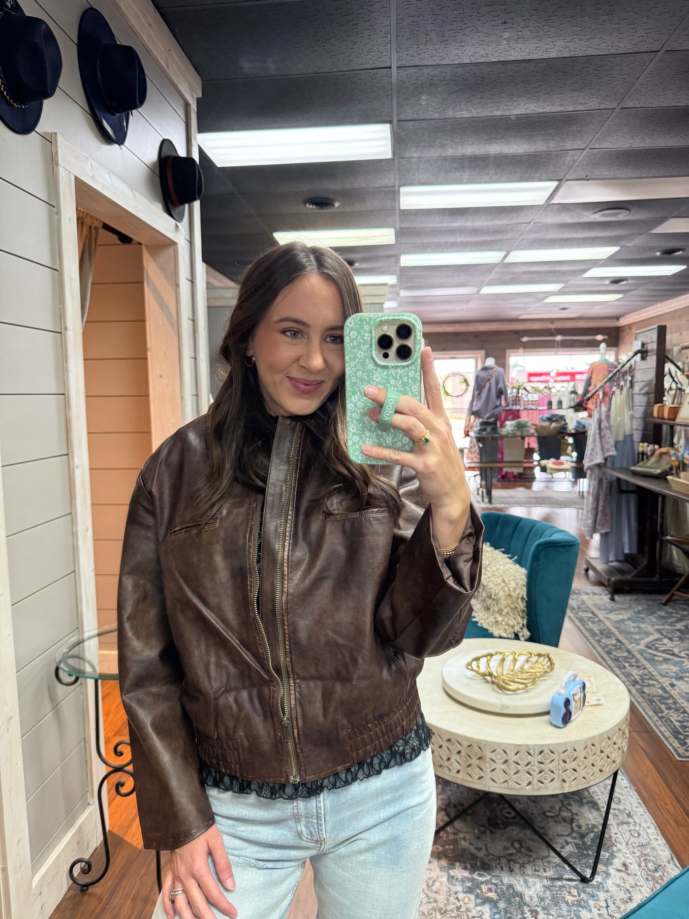 Brown Washed Leather Jacket