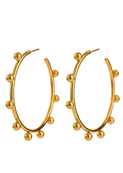 Large Gold Beaded Hoops (ChanSutt)