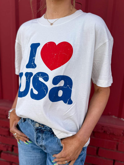 I Love USA Tee (Bone)