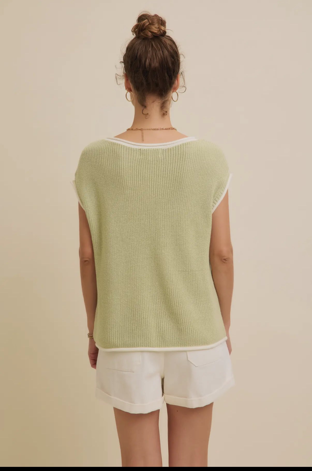 Light Sage Knit Sweater