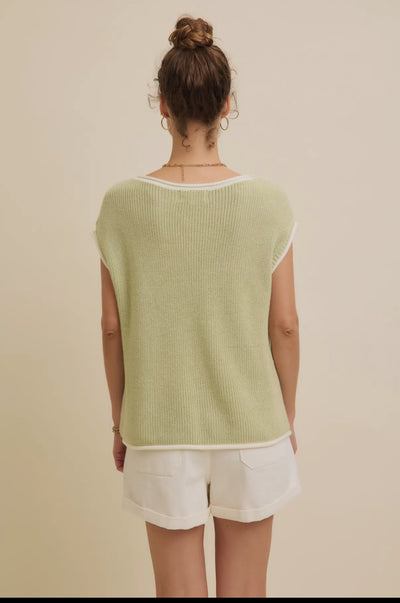 Light Sage Knit Sweater