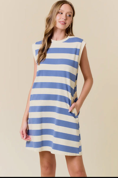 Rugby Striped French Terry Dress