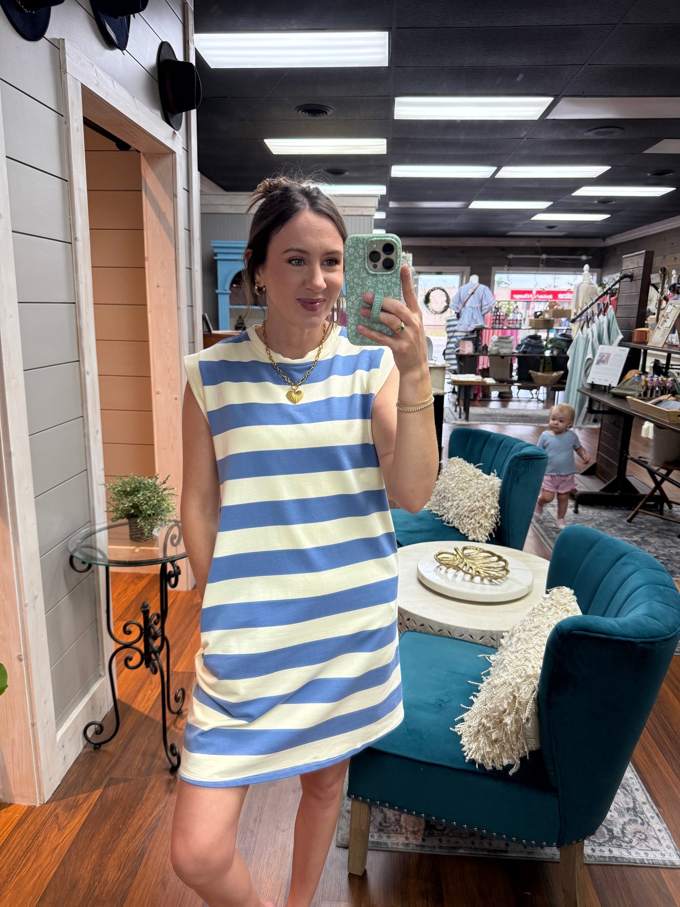 Rugby Striped French Terry Dress