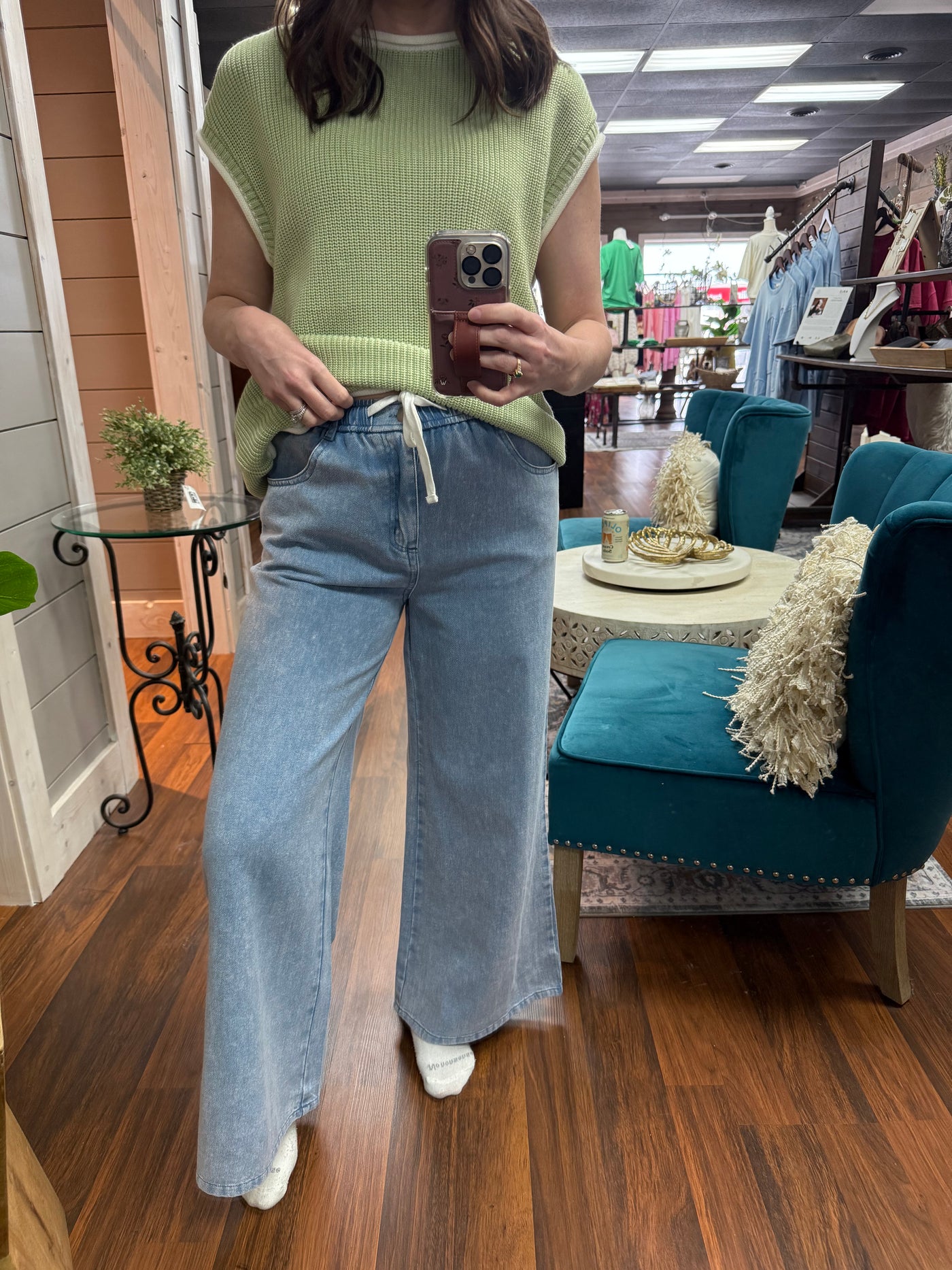 Wide Leg Denim Pants