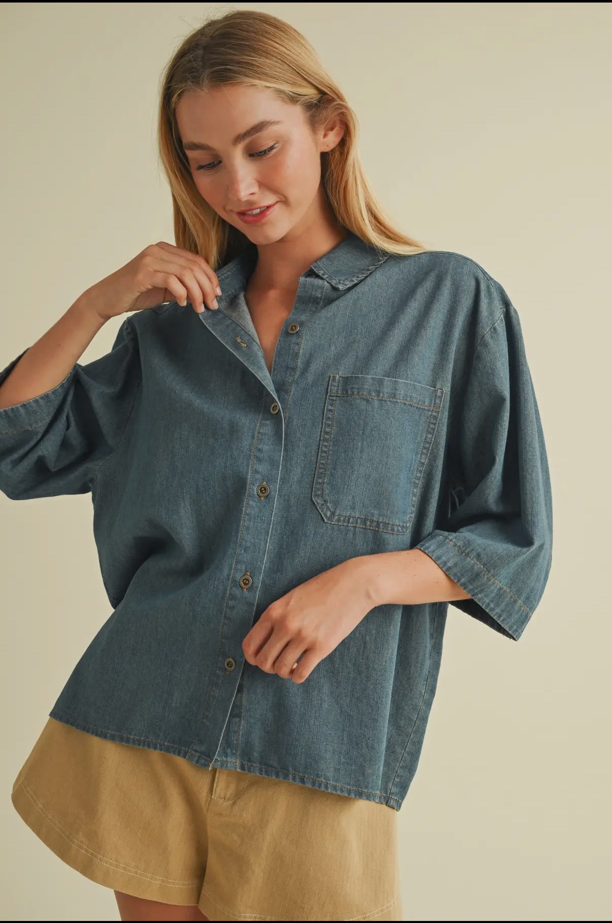Denim Button Up Top