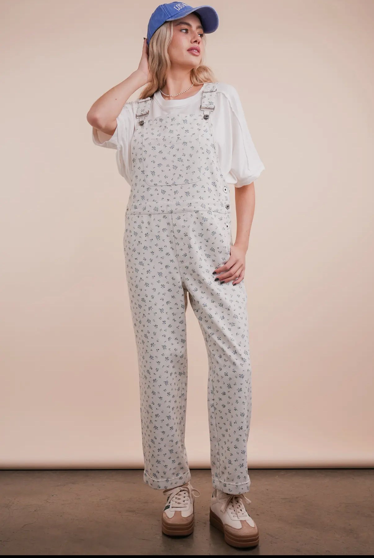 Floral Printed Overall Jumpsuit