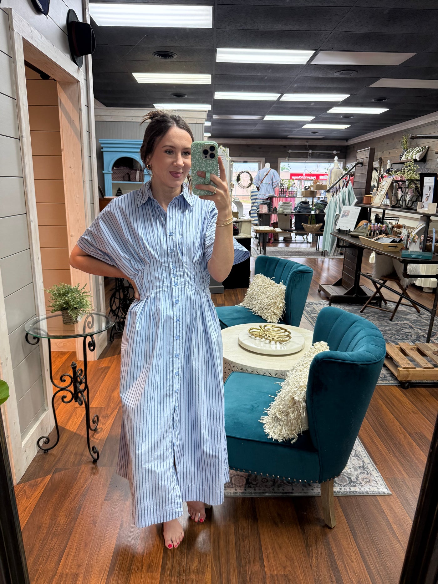 Pin Striped Midi Dress