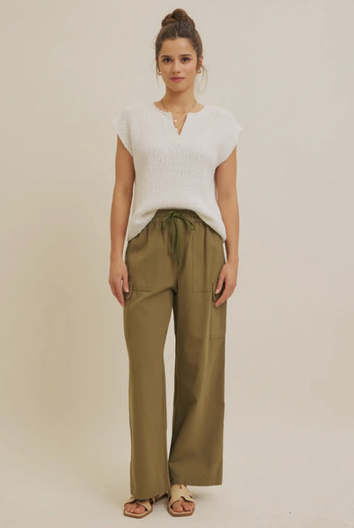 White Slub Sweater Top