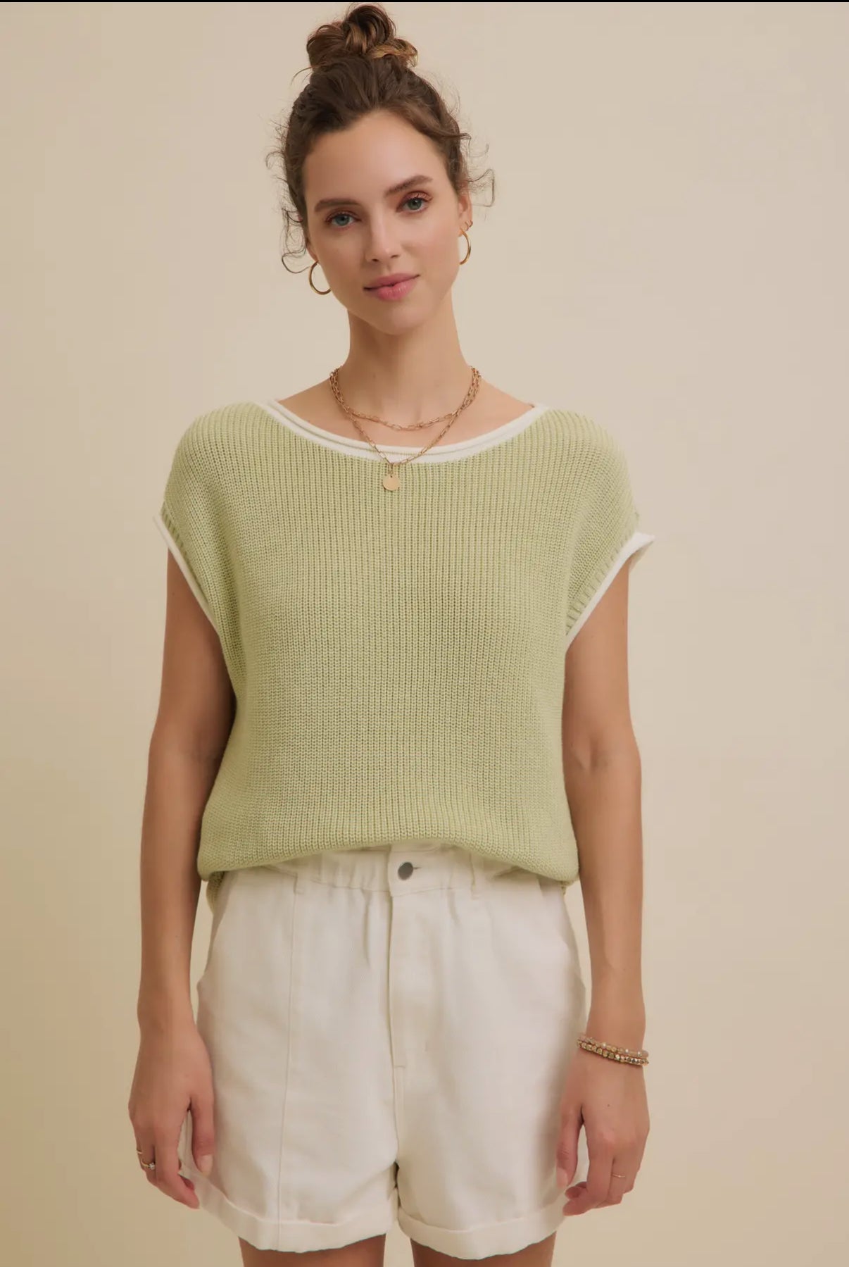 Light Sage Knit Sweater