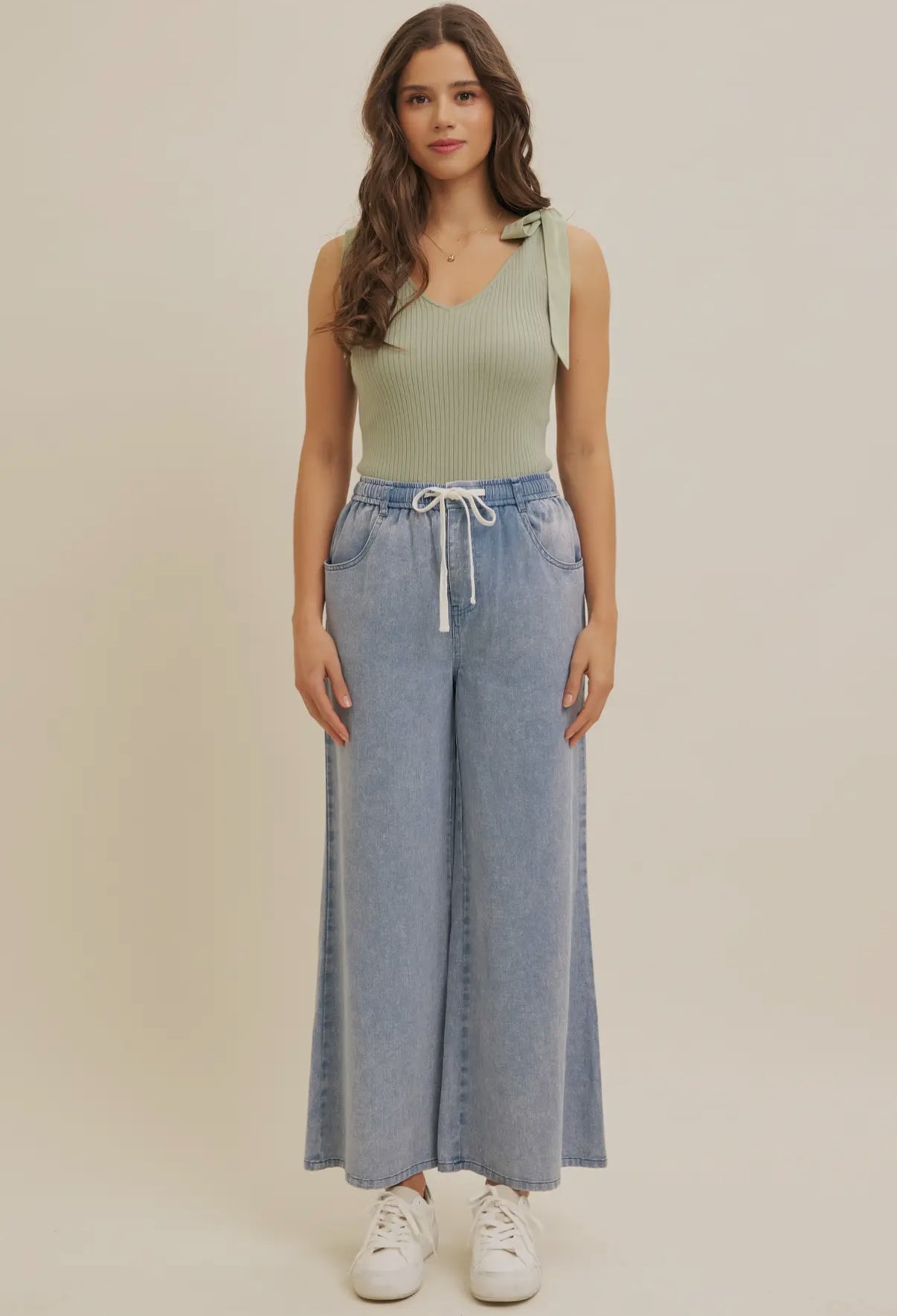 Wide Leg Denim Pants