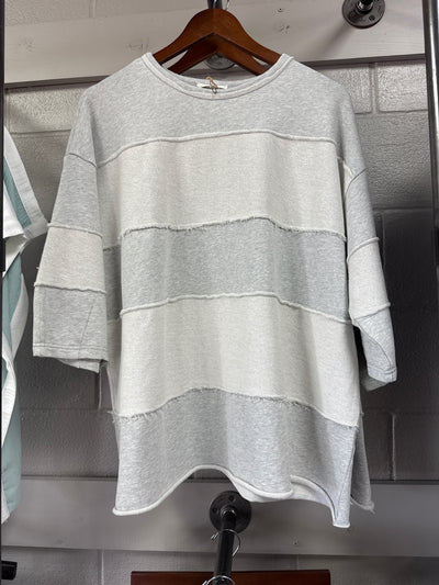 Gray Stripe Top