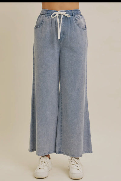Wide Leg Denim Pants