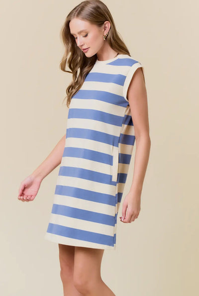 Rugby Striped French Terry Dress