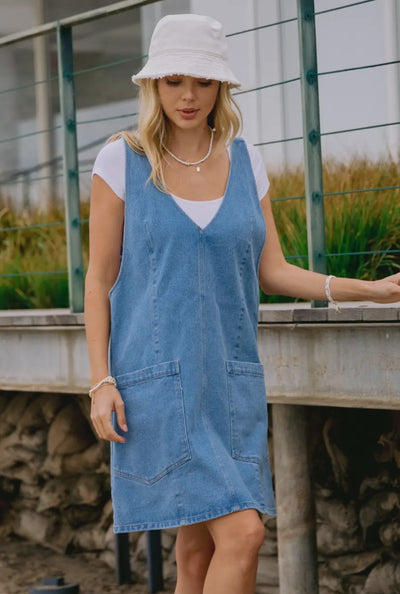 Sleeveless Denim Mini Dress