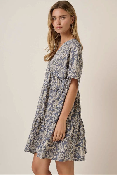 Blue Paisley Dress