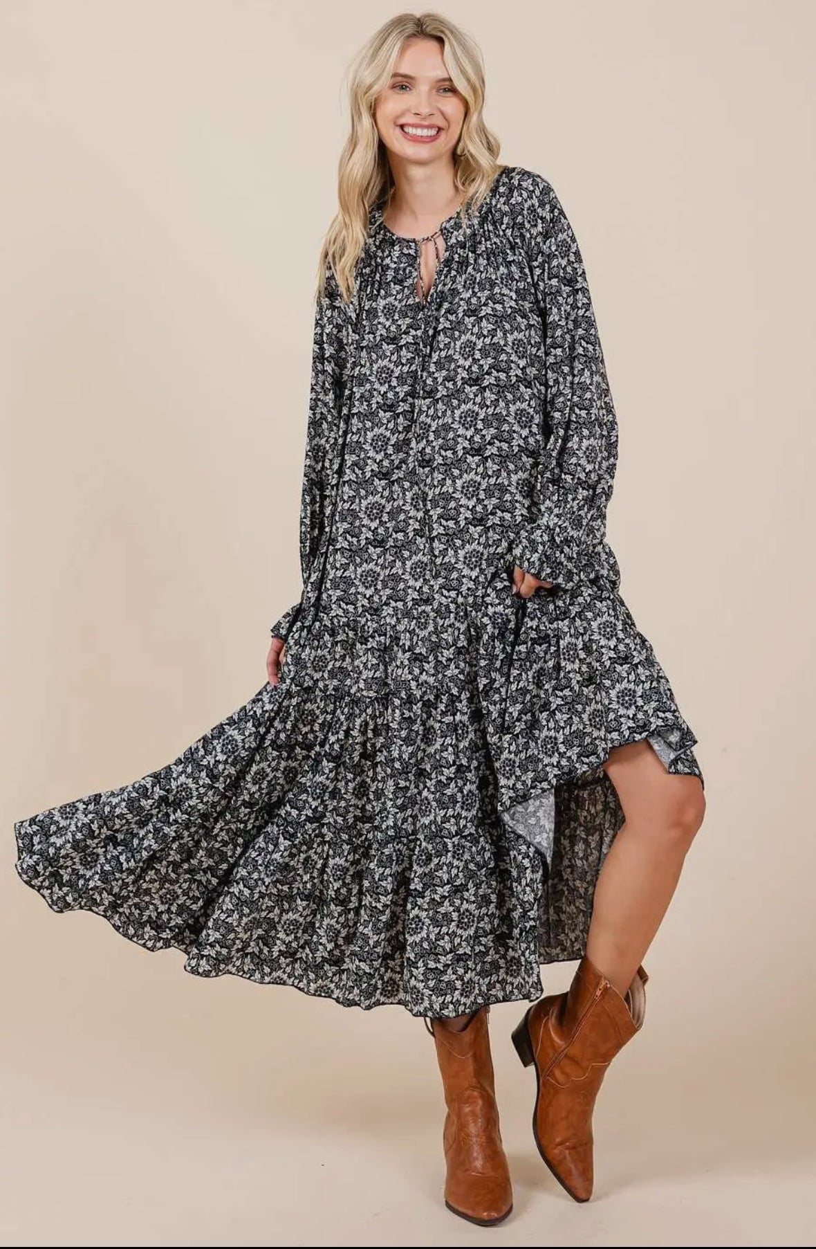 Black Floral Dress