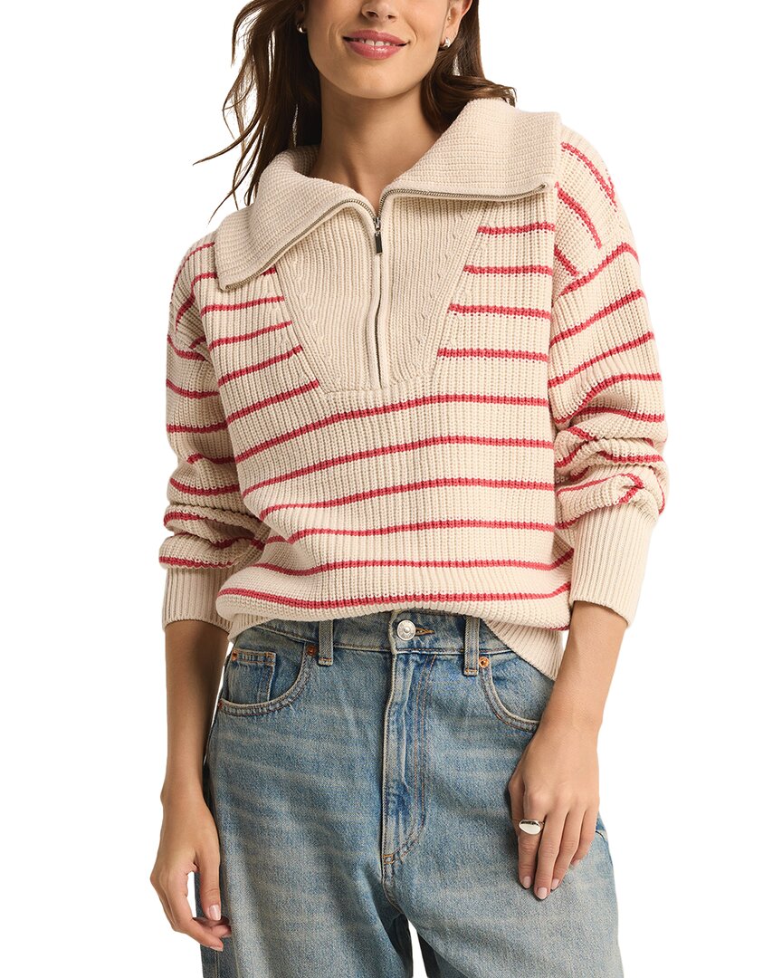 Z Supply Villa 1/2 Zip Stripe Sweater