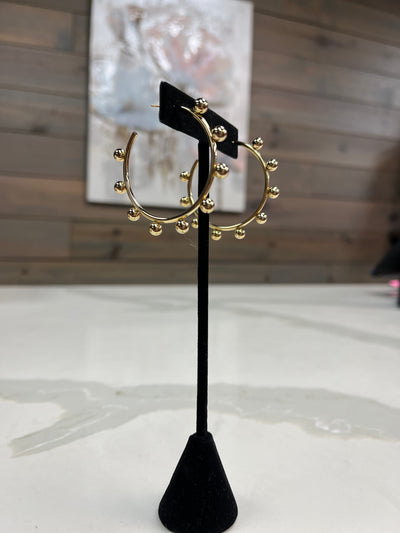 Large Gold Beaded Hoops (ChanSutt)