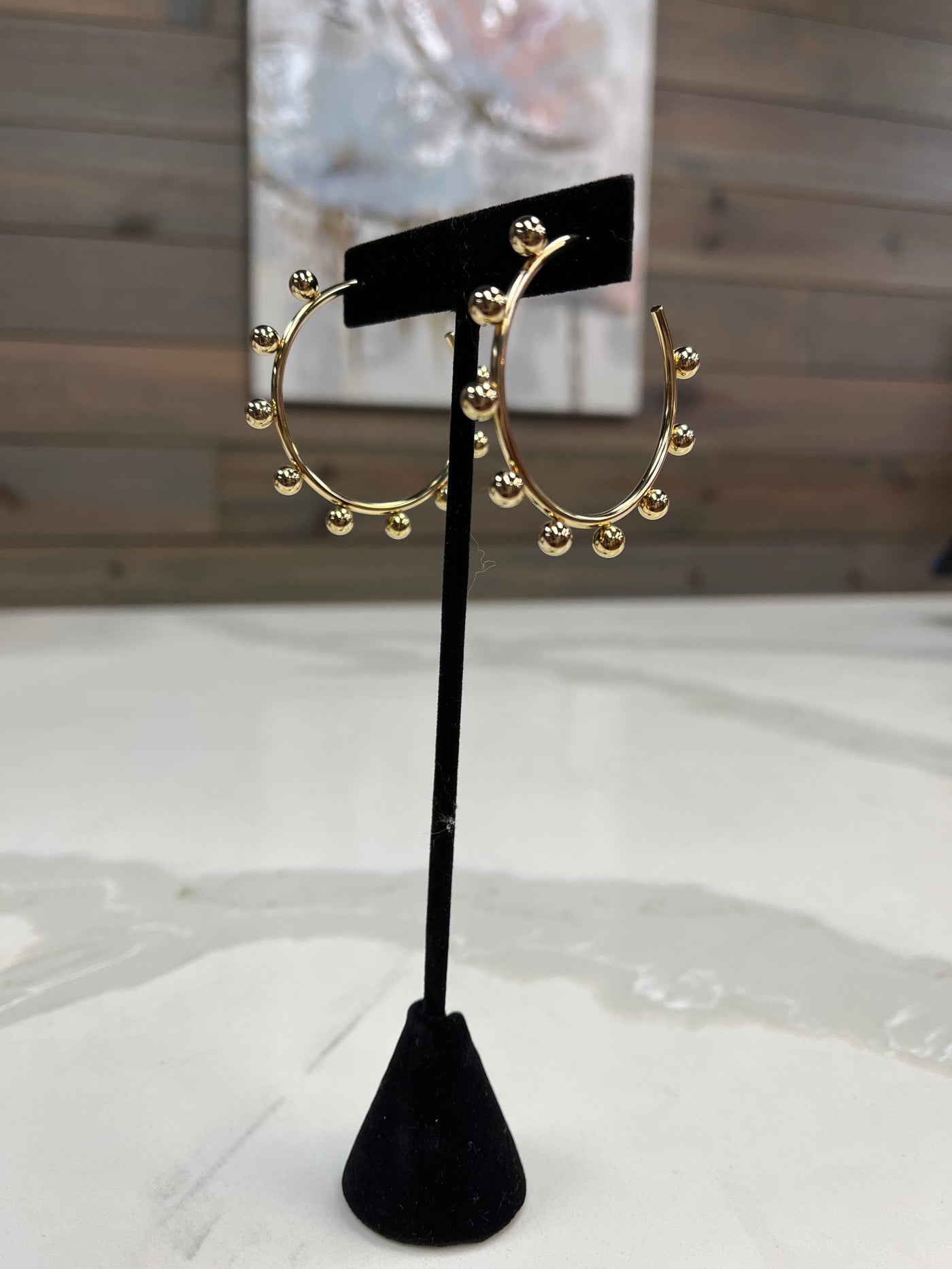 Large Gold Beaded Hoops (ChanSutt)